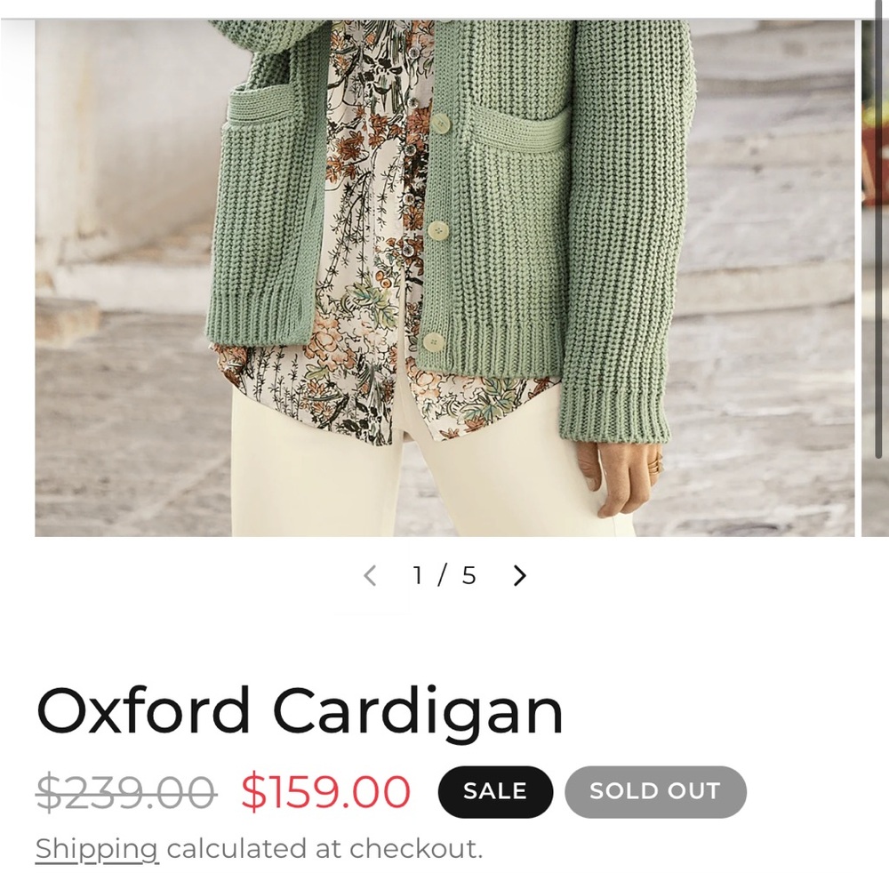 Peruvian Connection Seafoam Green Cardigan